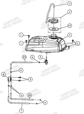 Reservoir AZMOTORS Pieces Quad A450 