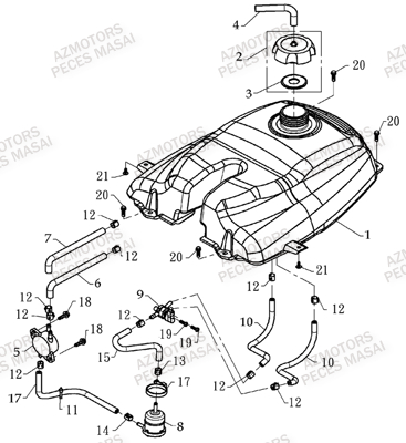 RESERVOIR MODELE 2009 AZMOTORS A450 MASAI A450 ULTIMATE