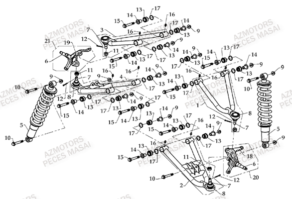 Suspension Avant MASAI Pieces Quad A450 / A450 ULTIMATE
