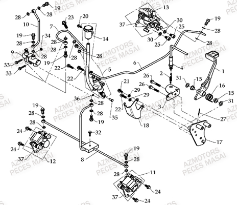 Systeme De Frein AZMOTORS Pieces Quad A450 / A450 ULTIMATE