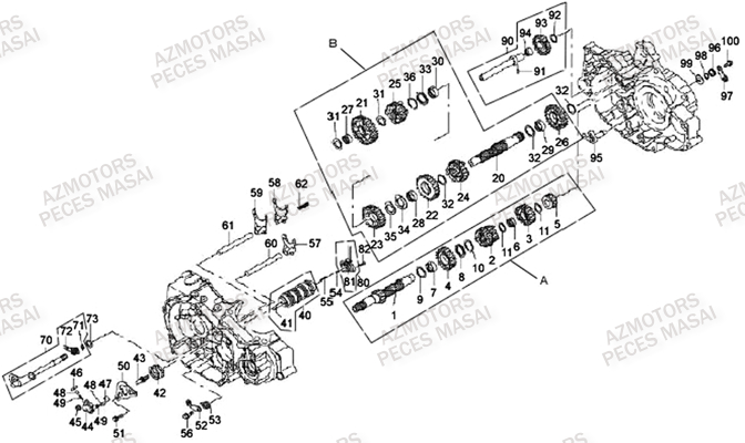 Boite De Vitesses AZMOTORS Pièces Quad A460