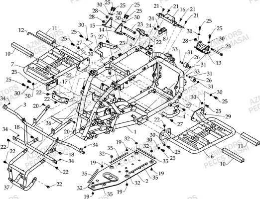 Chassis AZMOTORS Pièces Quad A460