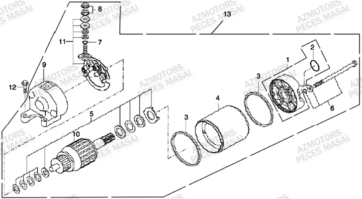 Demarreur AZMOTORS Pièces Quad A460