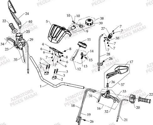 Guidon AZMOTORS Pièces Quad A460