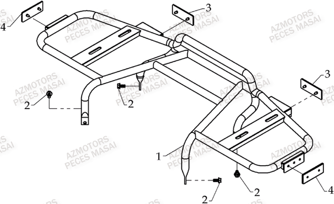 Porte Bagages AZMOTORS Pièces Quad A460