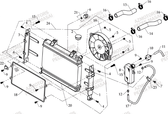 Refroidissement AZMOTORS Pièces Quad A460