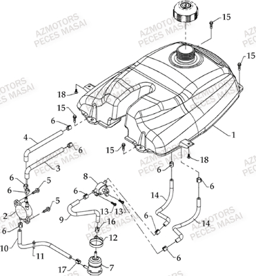 Reservoir AZMOTORS Pièces Quad A460