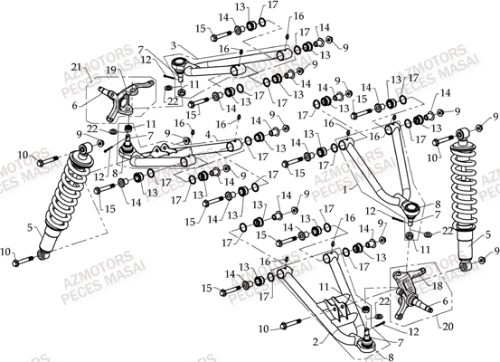 Suspension Avant AZMOTORS Pièces Quad A460