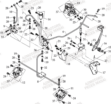 Systeme De Frein AZMOTORS Pièces Quad A460