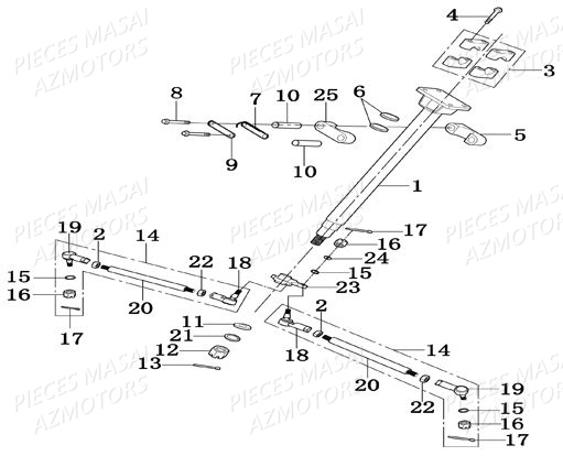 COLONNE DE DIRECTION AZMOTORS A500IX