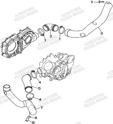 Admission D Air AZMOTORS Pièces Quad A500i