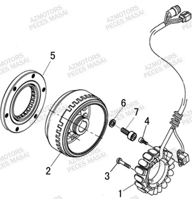 Alternateur AZMOTORS Pièces Quad A500i (Apres 2012)