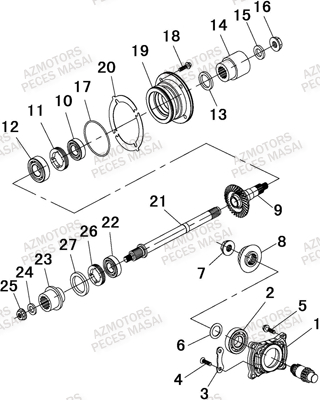 Cardan AZMOTORS Pièces Quad A500i