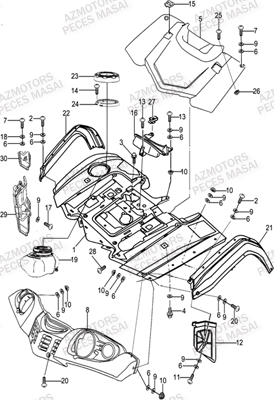 Carrosserie Avant AZMOTORS Pièces Quad A500i (Apres 2012)