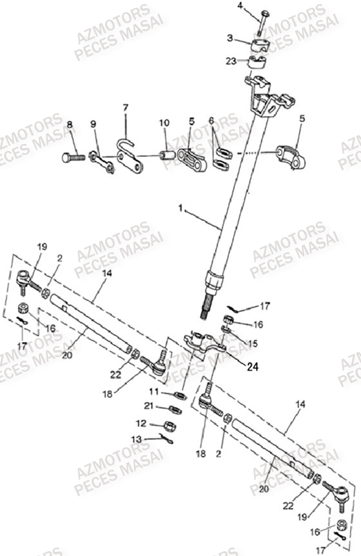 Colonne De Direction AZMOTORS Pièces Quad A500i