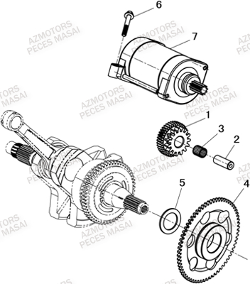 Demarreur AZMOTORS Pièces Quad A500i