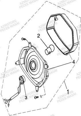 Eclairage Arriere AZMOTORS Pièces Quad A500i