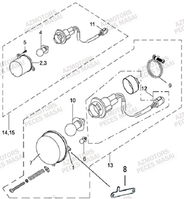 Eclairage Avant AZMOTORS Pièces Quad A500i (Apres 2012)