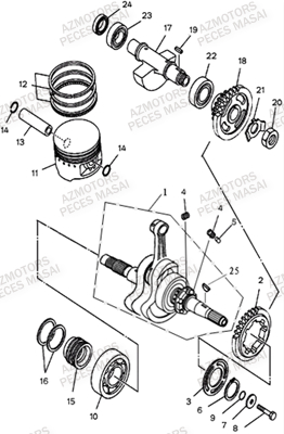 Embiellage AZMOTORS Pièces Quad A500i