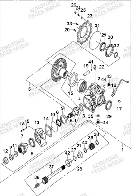 Pont Arriere AZMOTORS Pièces Quad A500i