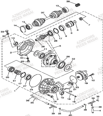 Pont Avant AZMOTORS Pièces Quad A500i