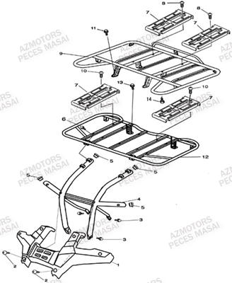 Porte Bagages MASAI Pièces Quad A500i (Apres 2012)