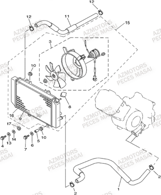 Refroidissement AZMOTORS Pièces Quad A500i