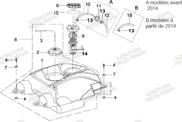 Reservoir AZMOTORS Pièces Quad A500i