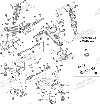 Suspension Avant AZMOTORS Pièces Quad A500i (Apres 2012)