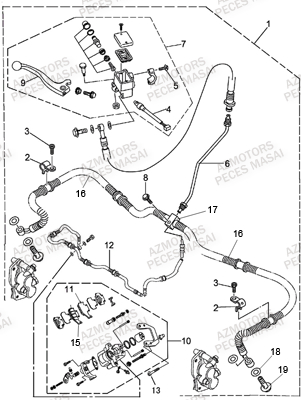 Systeme De Frein AZMOTORS Pièces Quad A500i (Apres 2012)