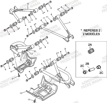 Triangles Arriere AZMOTORS Pièces Quad A500i