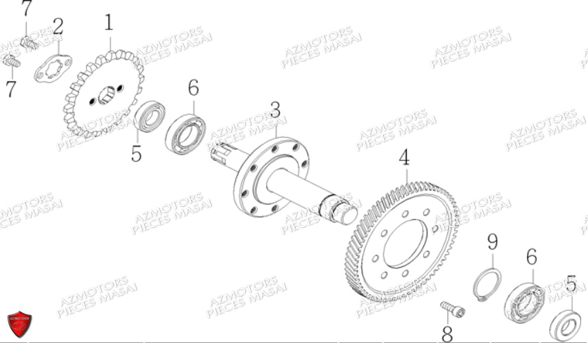 AXE DE TRANSMISSION AZMOTORS A50XL