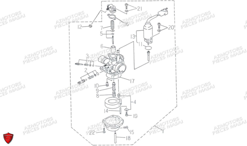 CARBURATEUR AZMOTORS A50XL