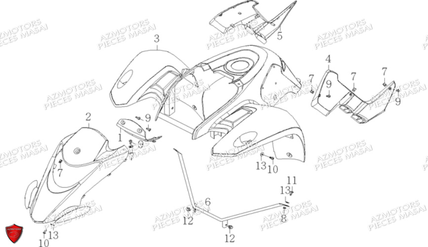 Carrosserie Avant Decoration MASAI Pieces Quad A50XL [2015]