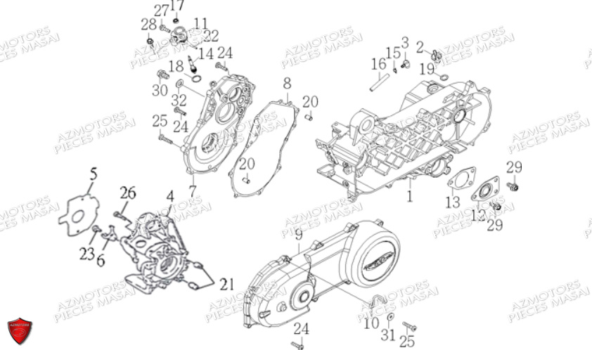 Carter Moteur MASAI Pieces Quad A50XL [2015]
