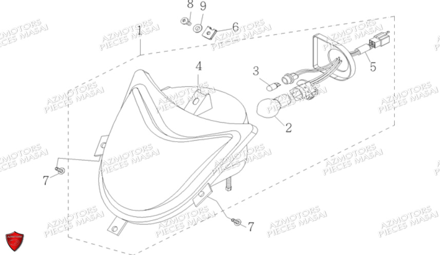 ECLAIRAGE AVANT AZMOTORS A50XL