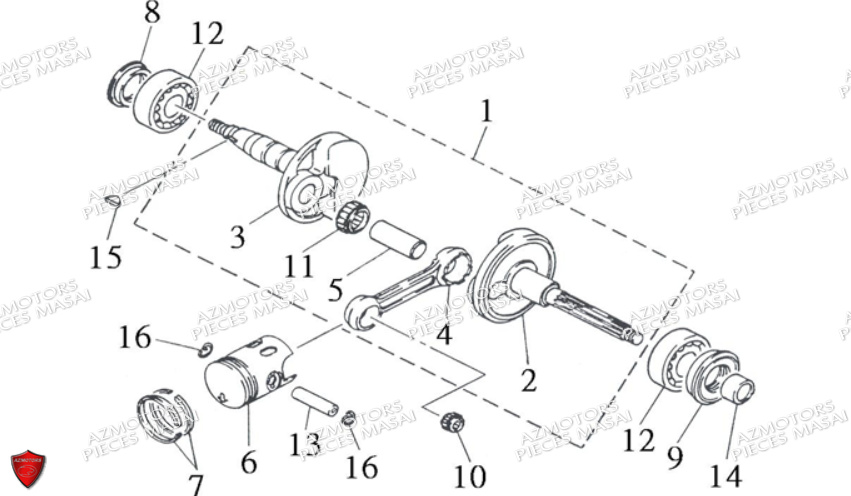 Embiellage Piston MASAI Pieces Quad A50XL [2015]