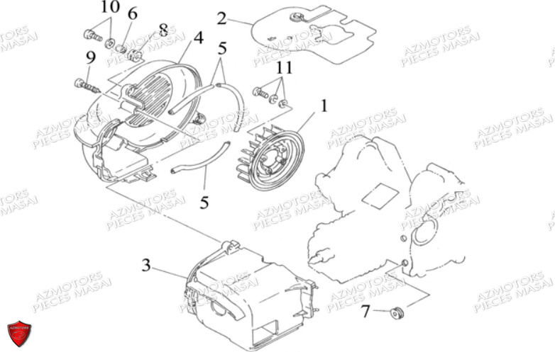 ENSEMBLE CARTER DE REFROIDISSEMENT AZMOTORS A50XL