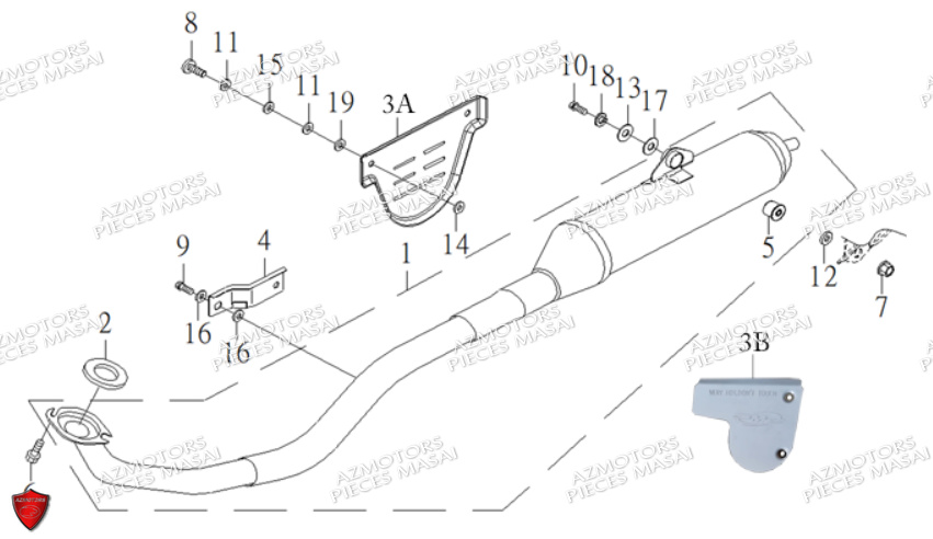 ENSEMBLE ECHAPPEMENT AZMOTORS A50XL