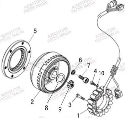 Alternateur MASAI Pièces Quad A550IX ET A550IX EPS