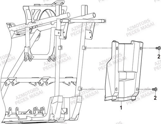 Cache Arriere MASAI Pièces Quad A550IX ET A550IX EPS