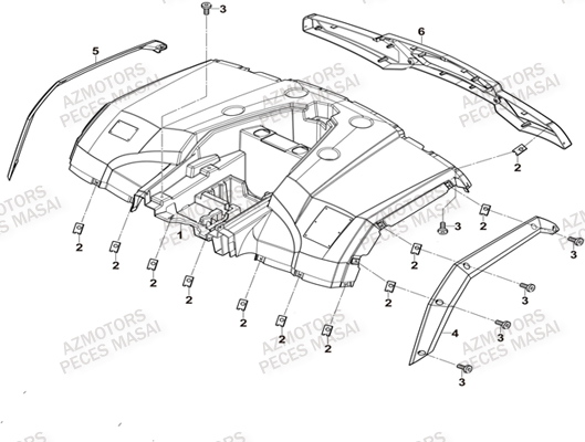 Carrosserie Arriere MASAI Pièces Quad A550IX ET A550IX EPS