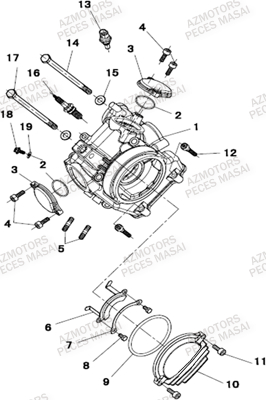 Culasse MASAI Pièces Quad A550IX ET A550IX EPS