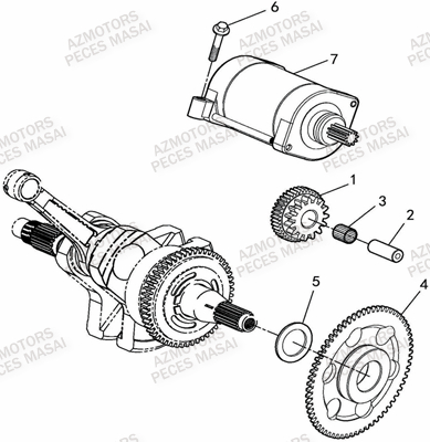 Demarreur MASAI Pièces Quad A550IX ET A550IX EPS