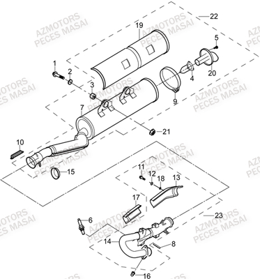 ECHAPPEMENT MASAI Pièces Quad A550IX ET A550IXEPS