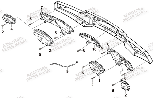 Eclairage Arriere MASAI Pièces Quad A550IX ET A550IX EPS