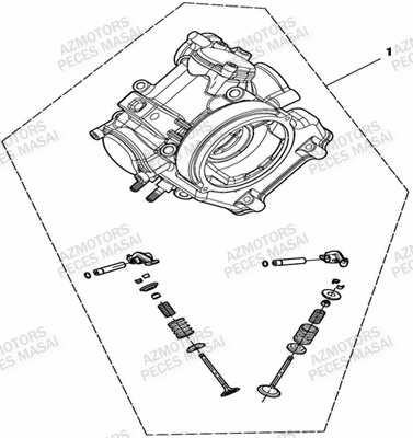 Ensemble Culasse MASAI Pièces Quad A550IX ET A550IX EPS