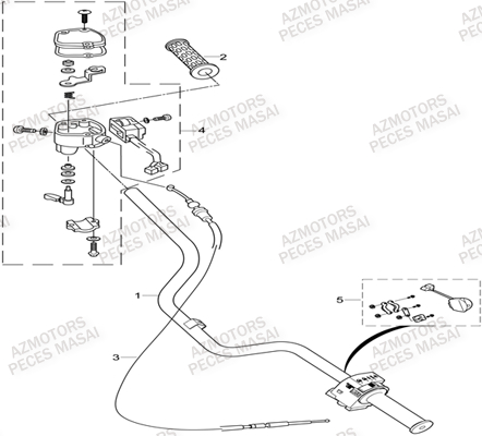 Guidon MASAI Pièces Quad A550IX ET A550IX EPS