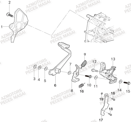 Maitre Cylindre Arriere MASAI Pièces Quad A550IX ET A550IX EPS