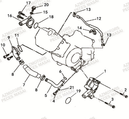 Pompe A Eau MASAI Pièces Quad A550IX ET A550IX EPS